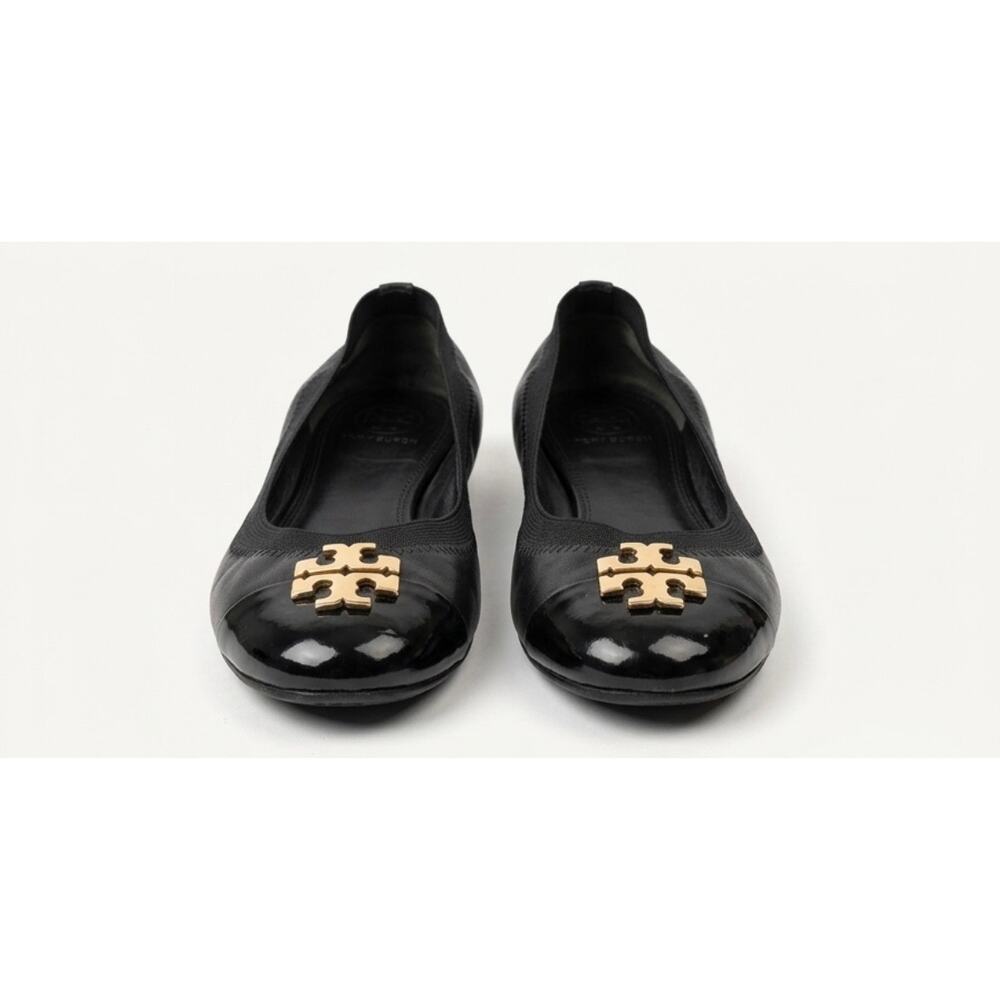 Tory Burch Black Cap Toe Ballet Flats Sz 9.5 154511 Perfect Black - Picture 4 of 6